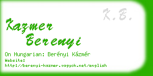 kazmer berenyi business card